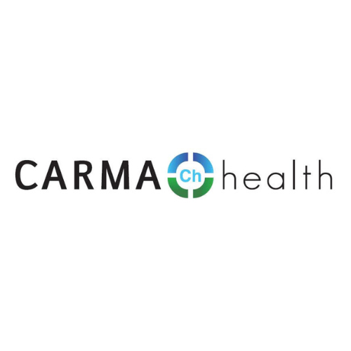 The logo for CARMA health features the word 