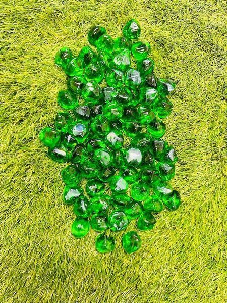Green Diamond Shape - Glass Pebbles 1