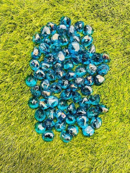 Light Blue Diamond Shape - Glass Pebbles 1