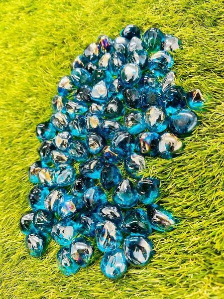 Light Blue Diamond Shape - Glass Pebbles 2