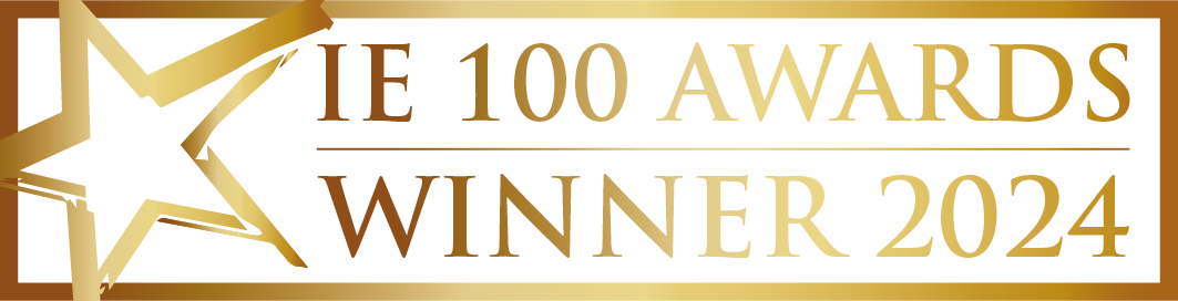 the logo for the ie 100 awards winner 2024