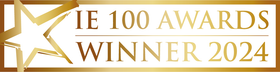 the logo for the ie 100 awards winner 2024
