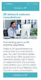 a phone screen shows a doctor talking on a cell phone