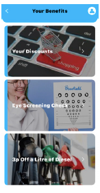a screenshot of a app that says your benefits