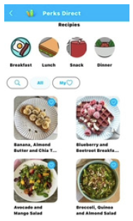 Perks App a screenshot of a perks direct app
