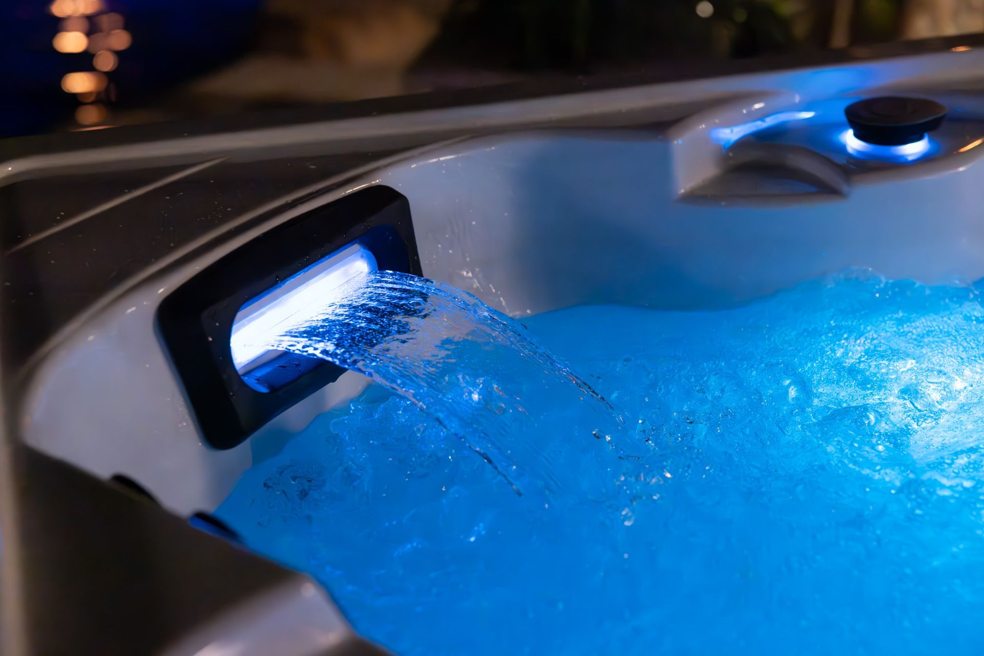 Artesian Spas Grand Cayman 61 illuminated waterfall