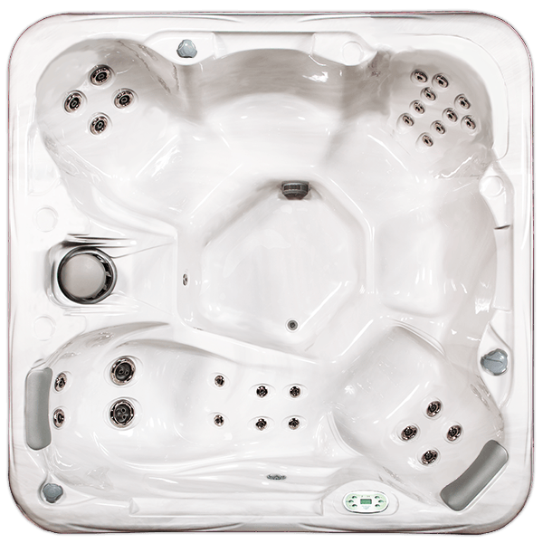 Seating layout of the South Seas 729B holiday let hot tub from Hot Tub Haven