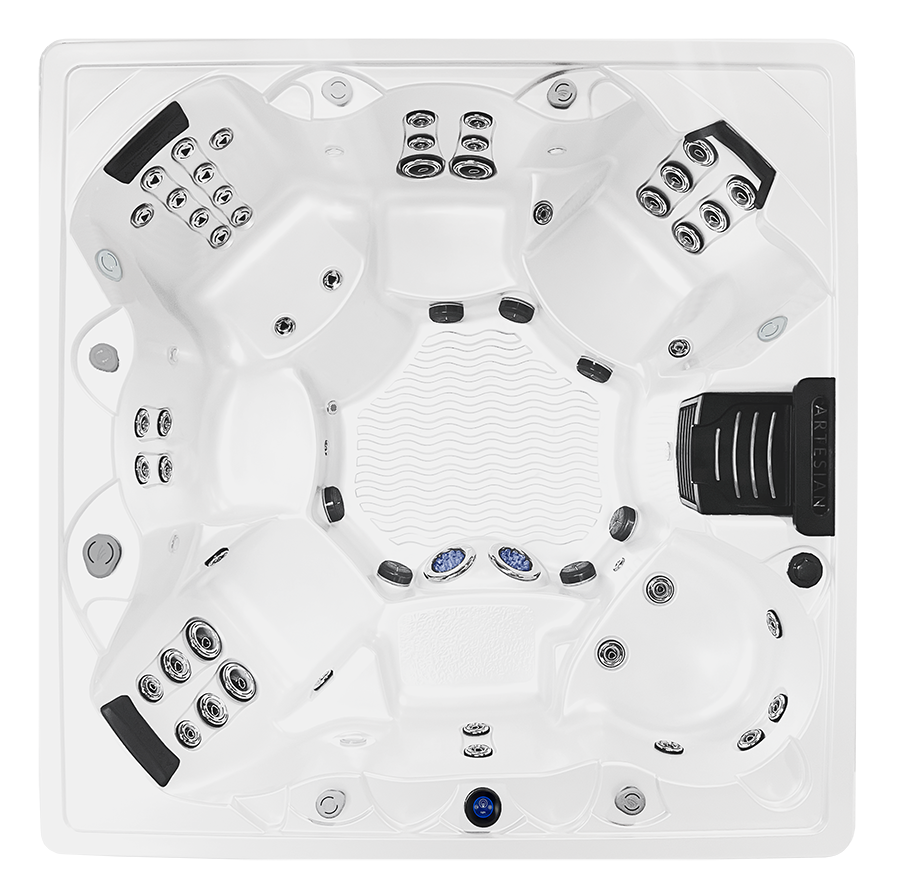 Artesian Spas Island Spas  Grand Cayman Luxury 52  hot tub, top view, available from Hot Tub Haven in Surrey and Sussex