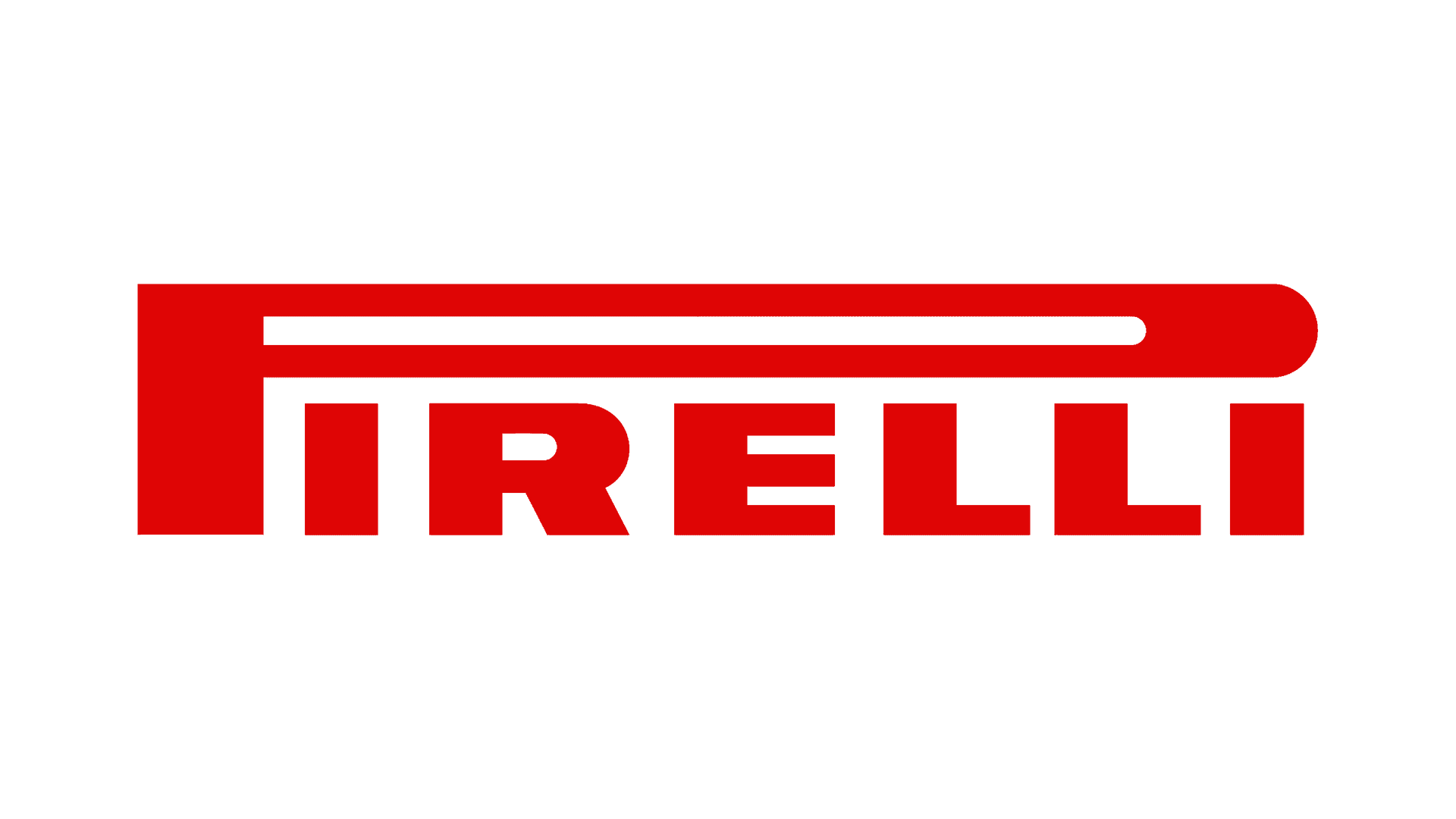 Logo Pirelli rosso con testo bianco su sfondo bianco.