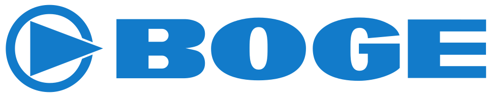 Logo Blue Boge con l'icona del pulsante di riproduzione.