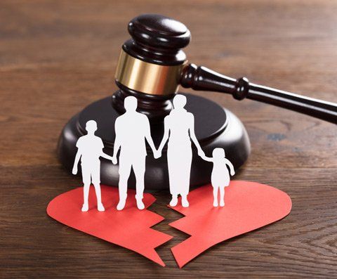 Divorce Law — Broken Family Paper Cut  with a Gavel in Batesville, AR