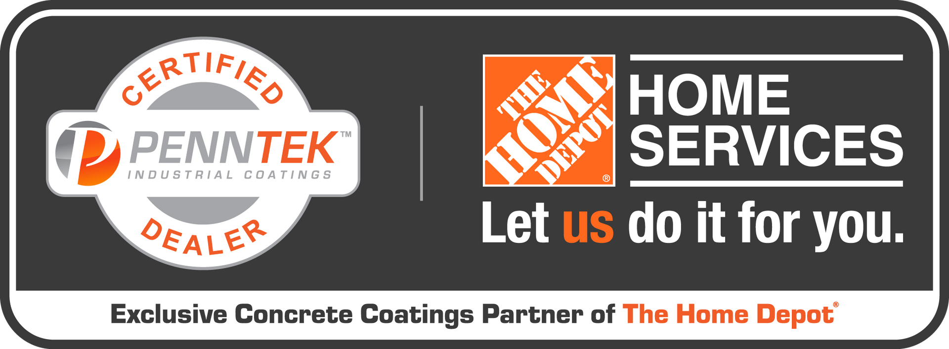 Penntek Industrial Coatings Certified Dealer logo: white, orange, and gray emblem.