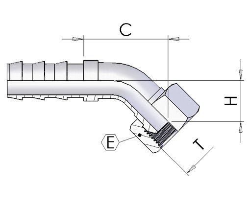Low pressure pipe angle connection