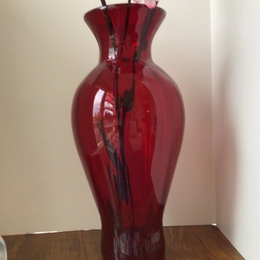 Blenko, Vase, Red, XL 17”, (6-G-11)