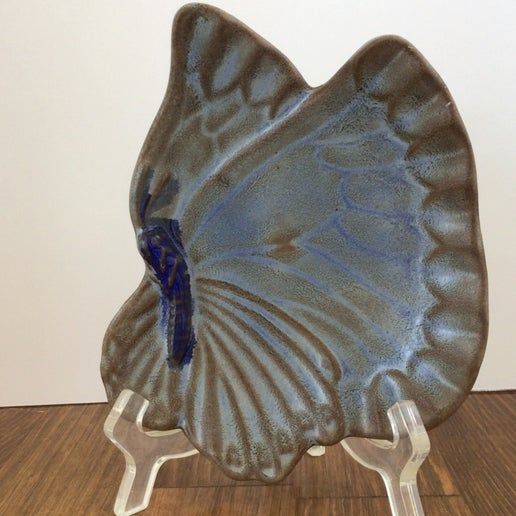 Butterfly-Shape Dish, Small, Blue/Brown, (93-H-1)