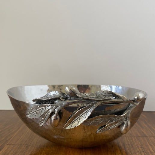Bowl, Olive Shape, Hammered Stainless Steel (from Faire)