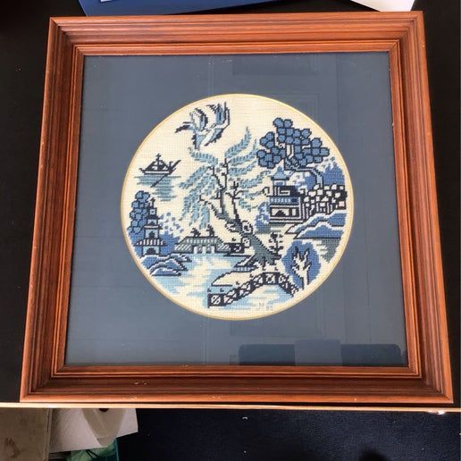 Framed Cross Stitch Needlework (Donated by Jill Aplin) (12-A35-21)