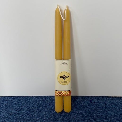 Candle Beeswax Tapers, Gold, Set of 2 (Big Dipper Wax Works) (72-J-3)