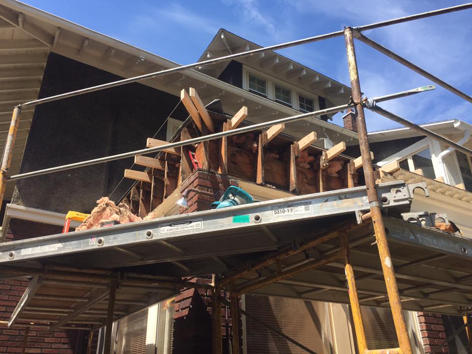 before shot of major roof reconstruction project