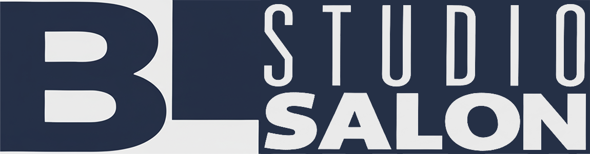 Logo for B Studio Salon in navy and white.