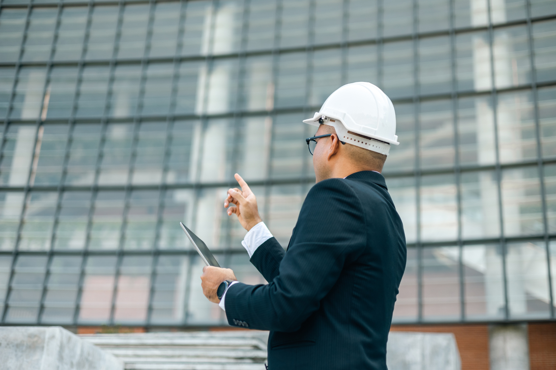 someone wearing a hard hat