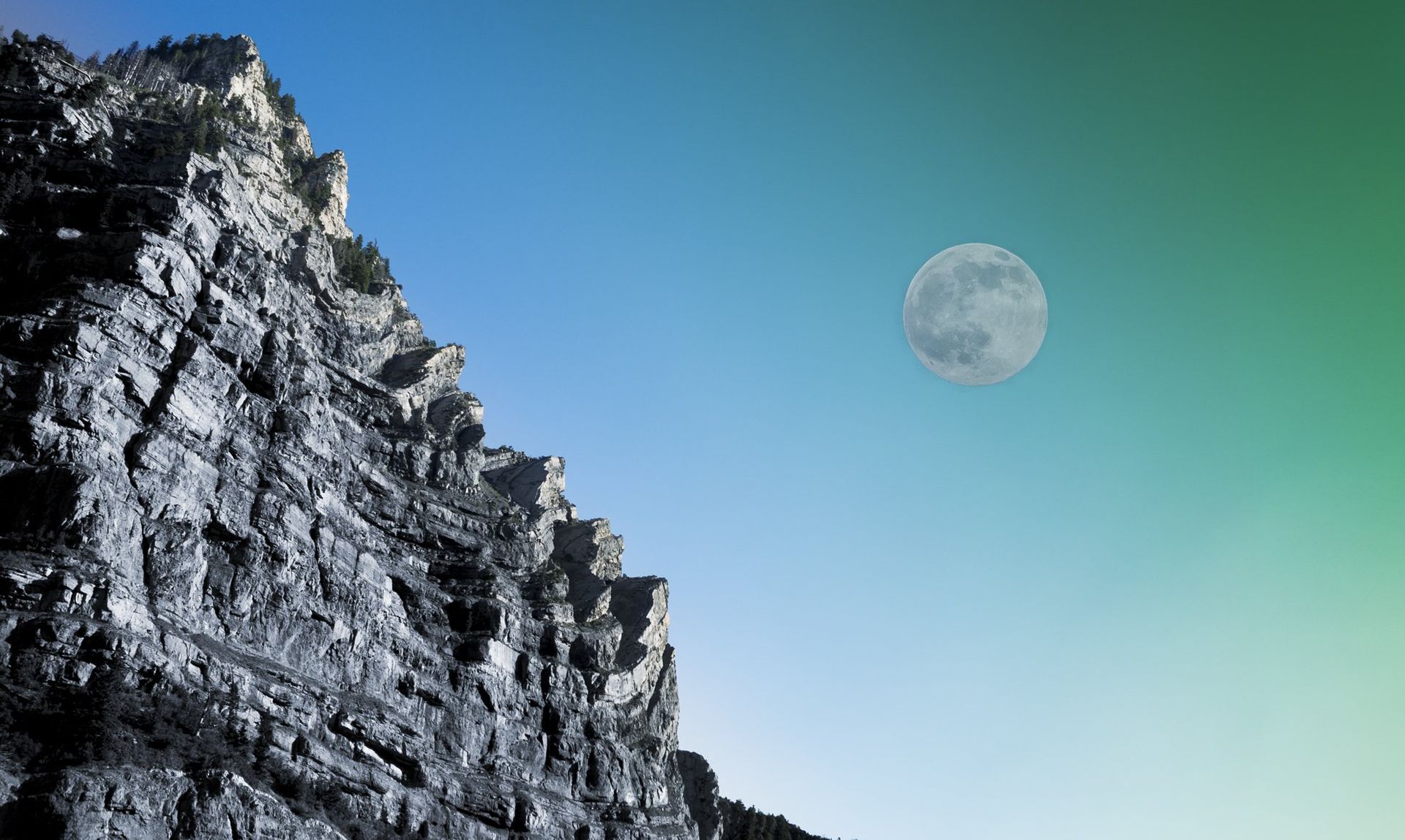 Aerial Drone Photography of Moonrise over Mt Timpanogos, Utah