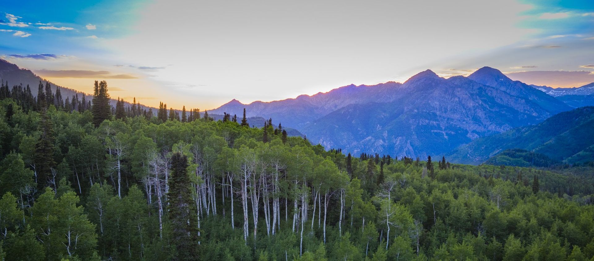 Aerial Drone Photography of Sunset from Mt Timpanogos, Utah