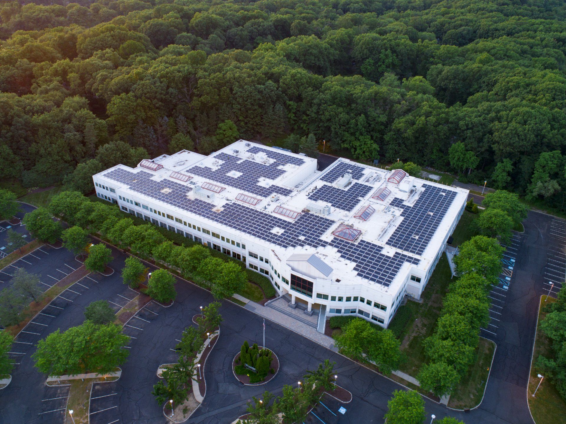 Aerial Drone Photograph of Commercial Building in Mountain Lakes, NJ