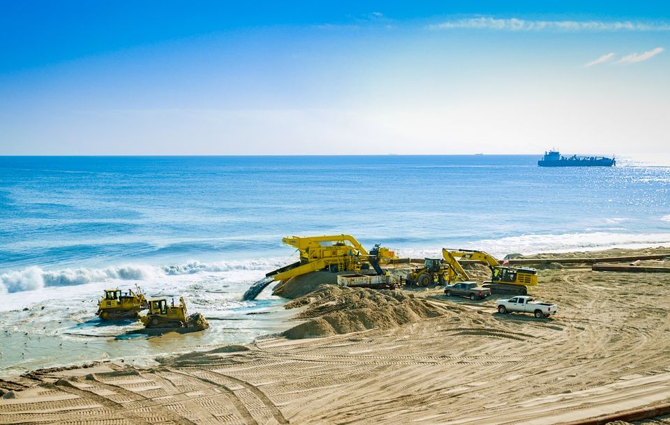 Aerial Drone Photo of Beach Restoration Site Long Branch, New Jersey