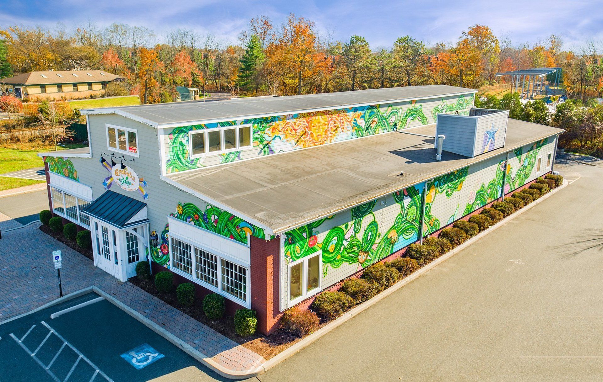 Aerial Drone Photo of Grateful Bites Flemington, NJ