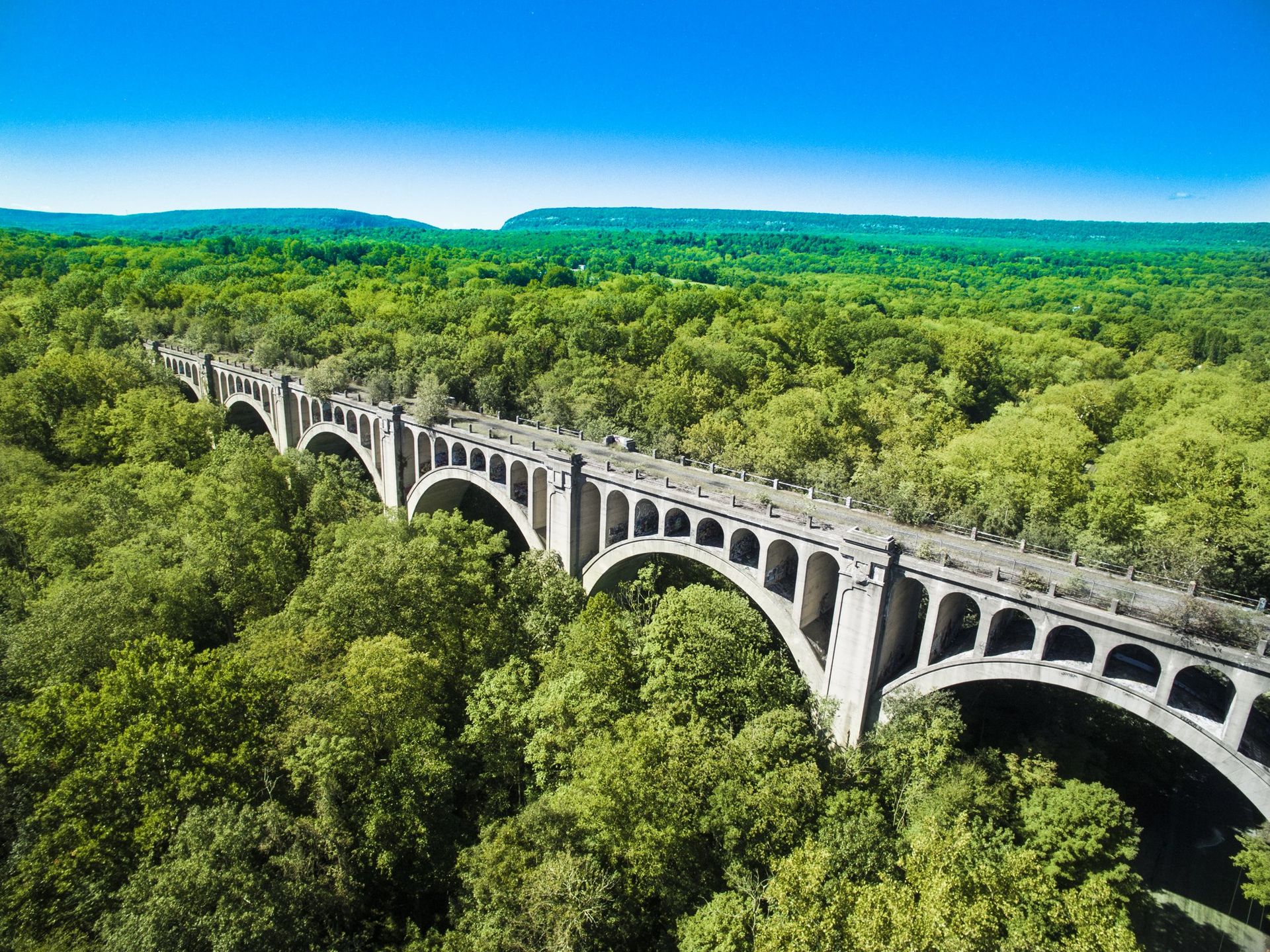 Aerial Drone Photography of old Train Bridge