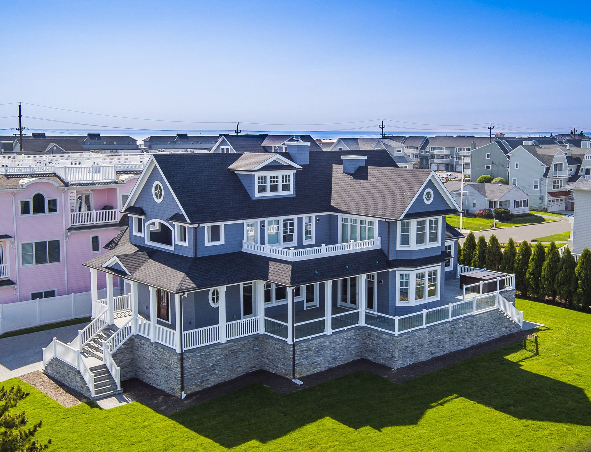 Aerial Drone Photography of Beach House on the New Jersey Shore