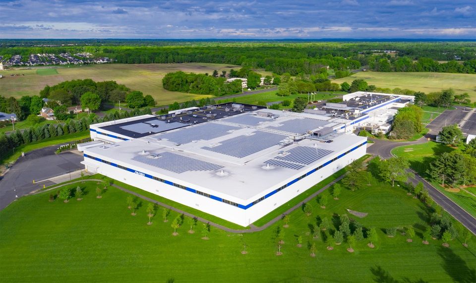 Aerial Drone Photo of Shiseido Production Facility East Windsor, New Jersey