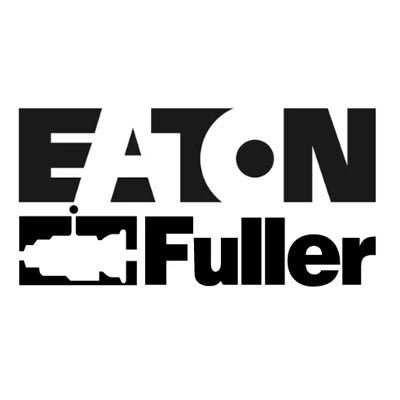 Logotipo de Eaton Fuller: texto negro en negrita con silueta de camión parcialmente blanca.