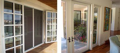 2 images of screen doors