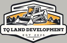 Logo: Skid steer in a landscape with "TQ Land Development" and "Est 2025."