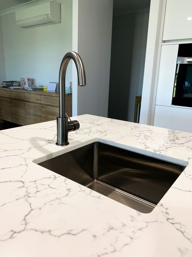 Modern Black Kitchen Sink — Richters Joinery in Bundaberg, QLD