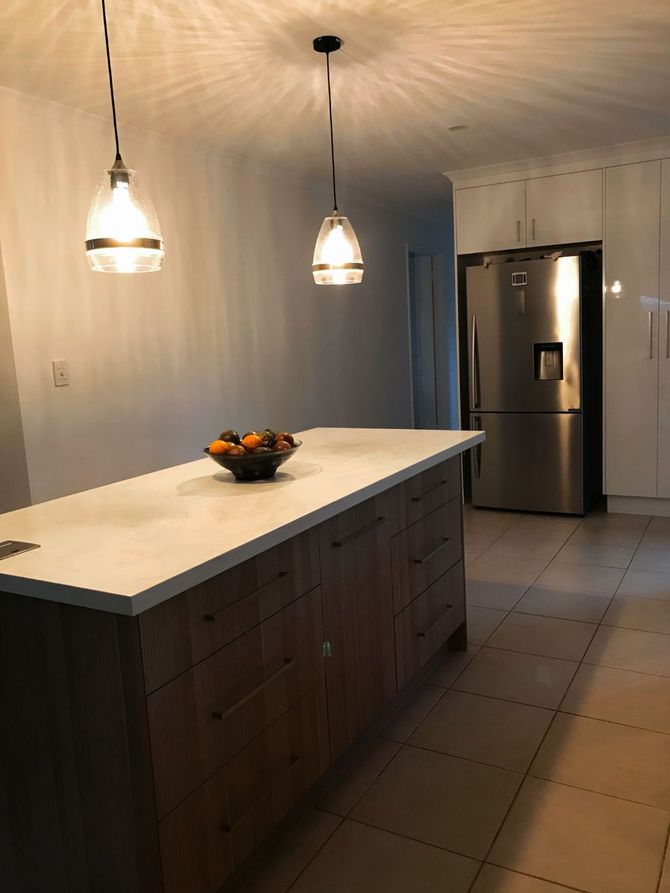 Countertop With Droplights — Richters Joinery in Bundaberg, QLD