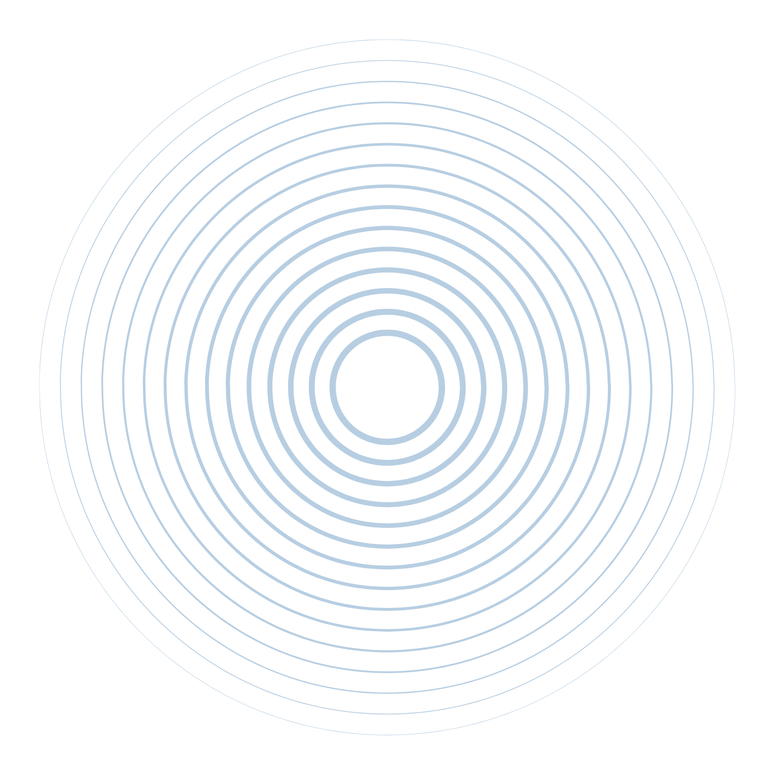 A circle of lines on a white background with a circle in the middle.