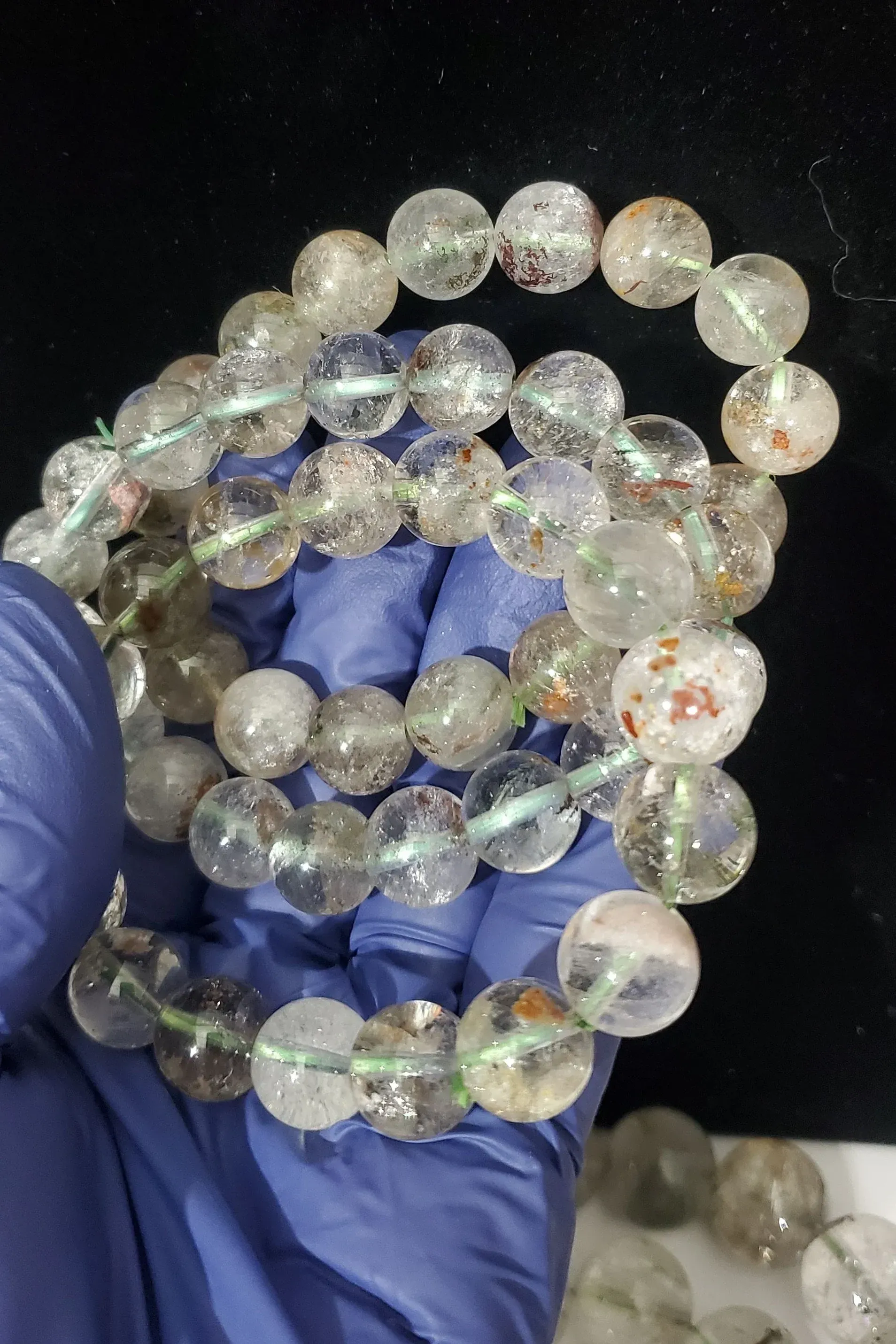 Garden quartz, Lodolite bead bracelets 1pc