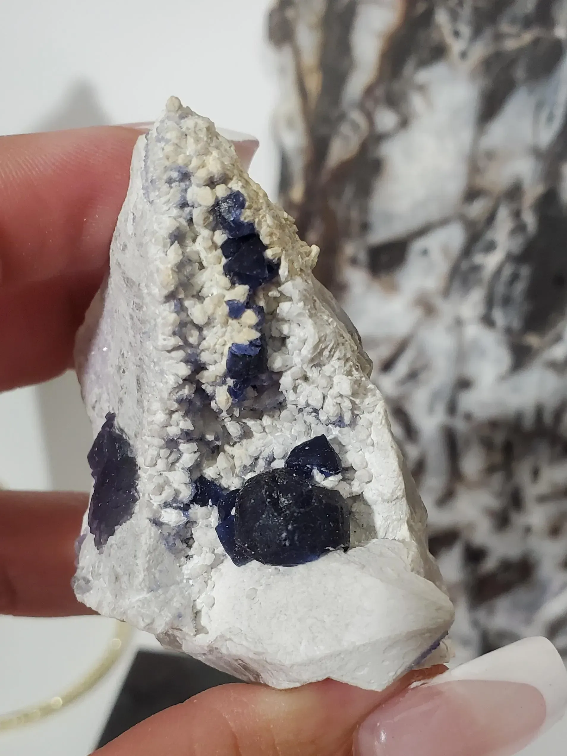 Blueberry Fluorite Specimen Cluster 106g Inner Mongolia