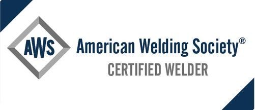the aws american welding society logo is a certified welder .