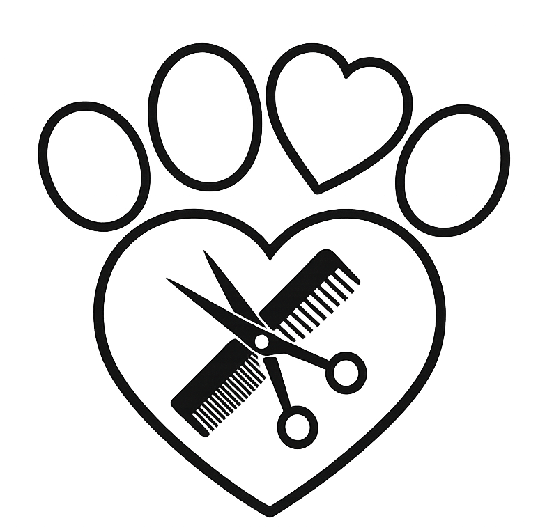 Logo: due cani, la sagoma di una donna e la scritta 