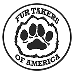Logo for Fur Takers of America; paw print with text