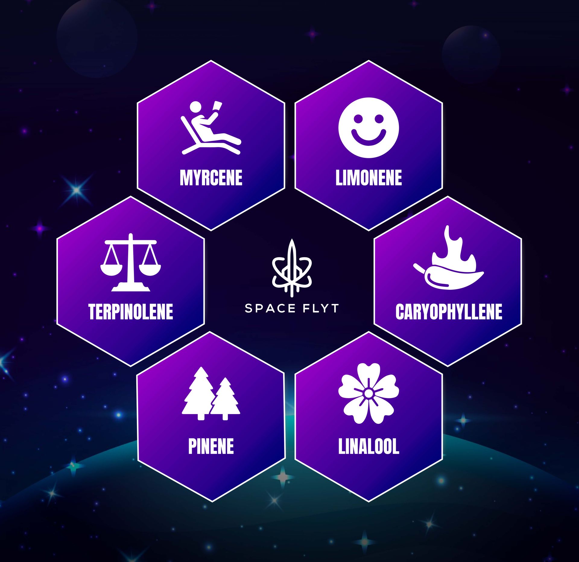 Terpenes: The aromatic molecules that give cannabis and other plants their distinct smells and aromas, as well as the ability to alter how they affect the body, are essential for the entourage effect. Terpenes
Cannabis Terpenes
Terpene Effects Aromatic Compounds,
Cannabis Wellness,
Entourage Effect,
Cannabis Pain Relief
Anti-inflammatory Terpenes
Terpene Research
Personalized Cannabis
Cannabis Aromatics Strain Selection
A2a Receptors
Neuropathic Pain
Fibromyalgia Pain
Terpene Extraction
Cannabis Education
Non-Intoxicating Benefits.
Spaceflyt