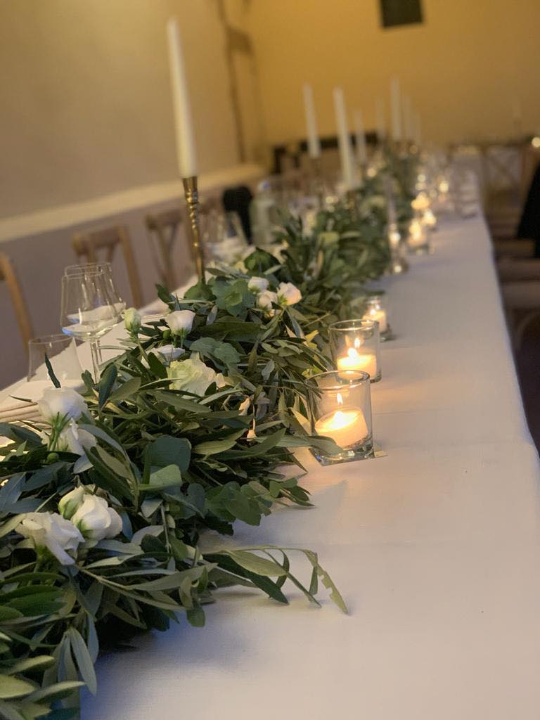 Wedding flowers and candles