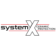 A logo for a company called system x ceramic protection.
