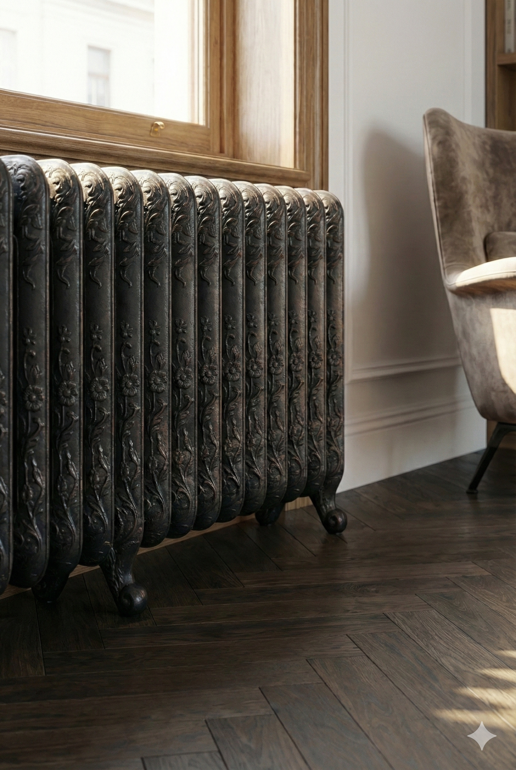 Gussheizkörper Diana in modernem Appartment