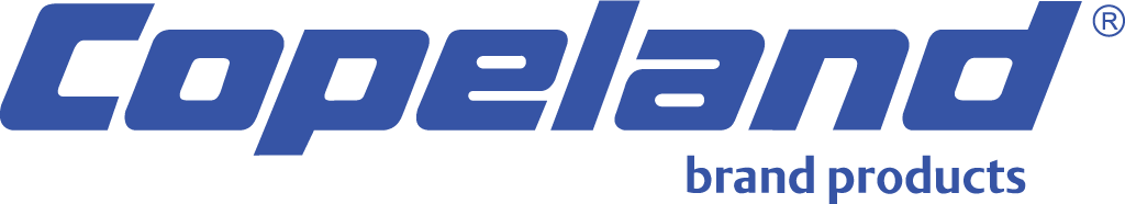 A blue and white logo for copeland brand products