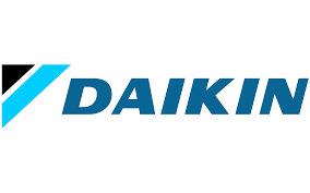 The daikin logo is blue and black on a white background.